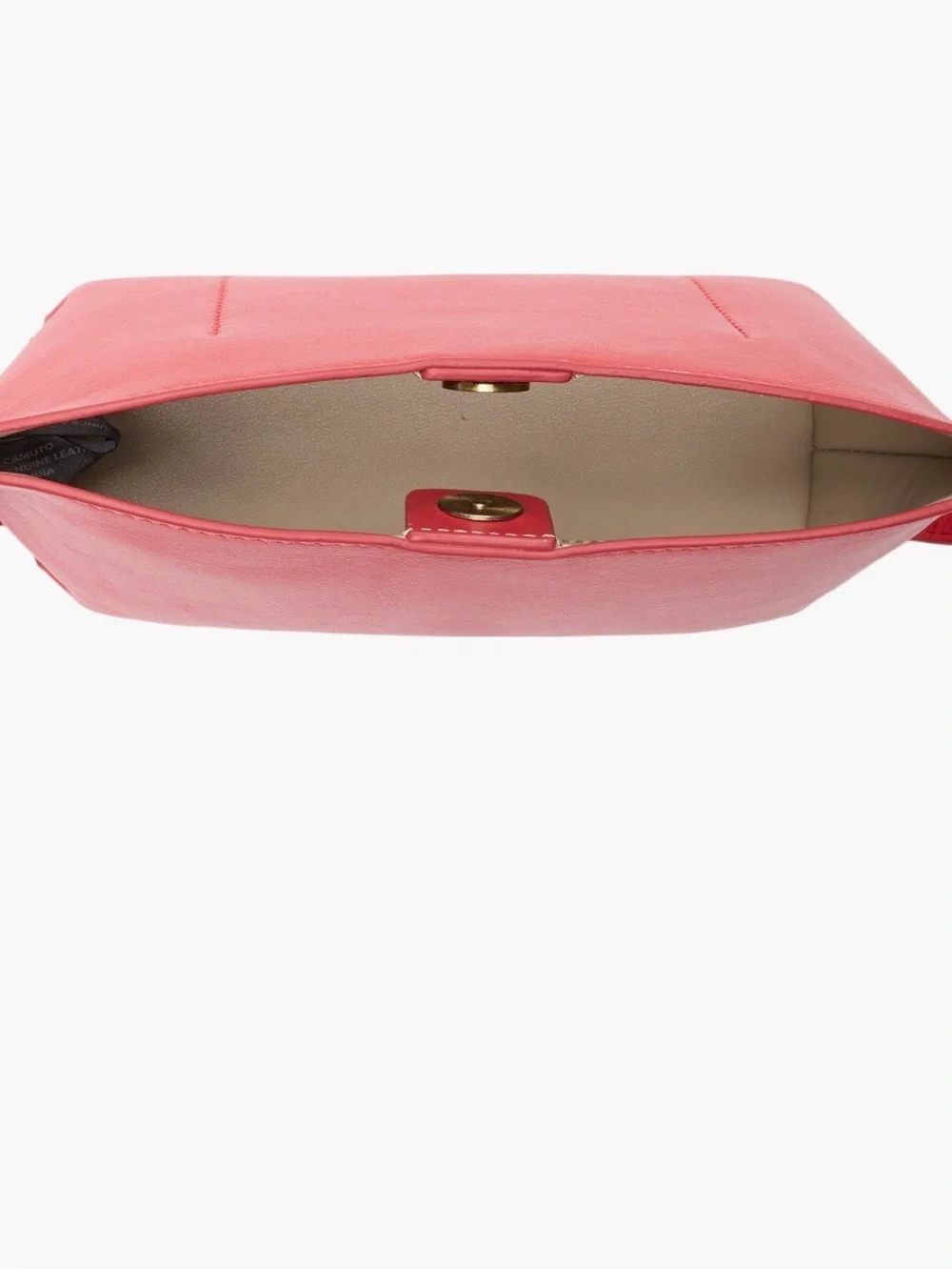 Vince Camuto Coral-Red Leather Ellah Bag with Gold Hardware NWT
